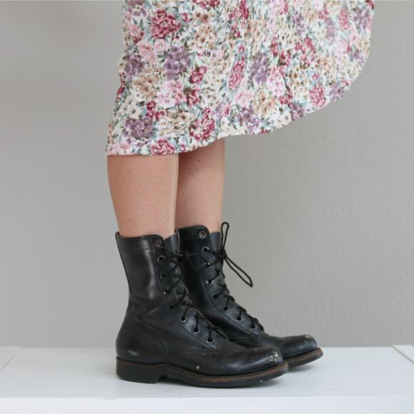 1960's Vintage Military Combat Boots ~ Women's 6 to 6-1/2 (6.5) Narrow ~ Men's 5 - Picture 4 of 10